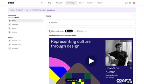 Podia
			    ux ui design