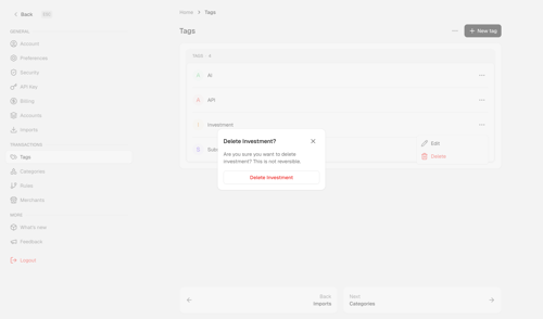 Maybe Finance screen example
