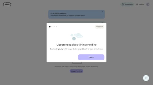 Wanda
				onboarding page example