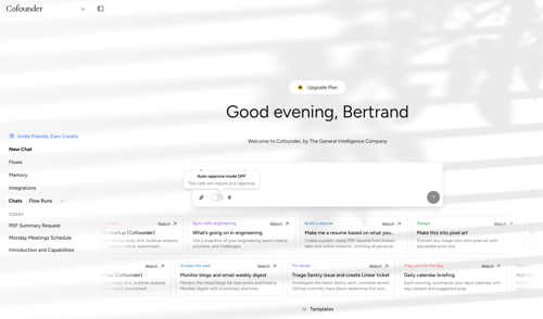 Cofounder screen example