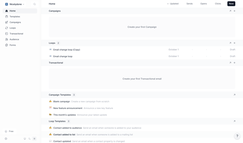 Loops screen example
