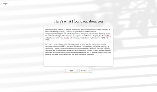 Cofounder
				profile page example