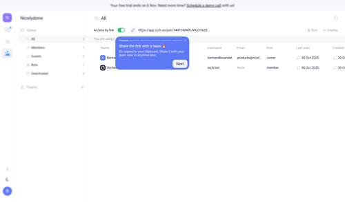 Orchestra screen example