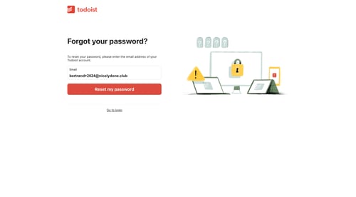 Todoist
				password reset page example