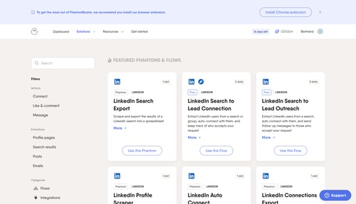 PhantomBuster
				home page example