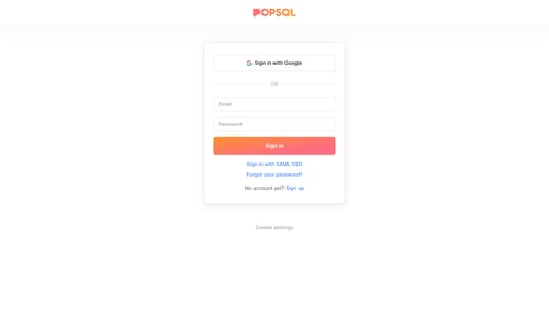 PopSQL
				signin page example