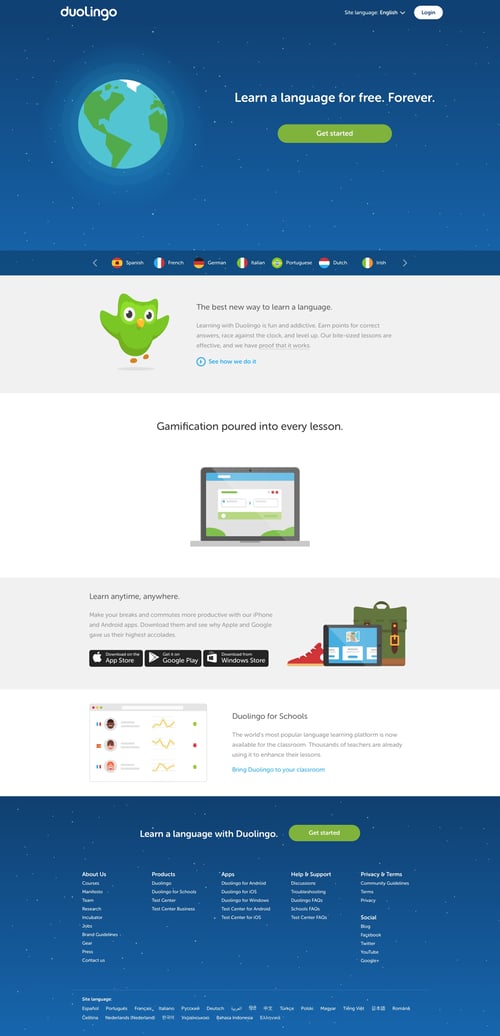 Duolingo
				 page example