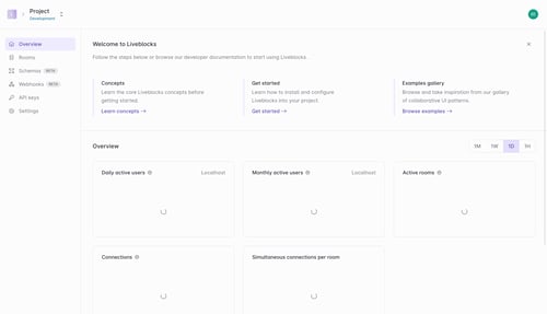 Liveblocks
				dashboard & stats page example