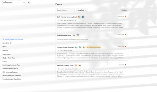 Cofounder screen example