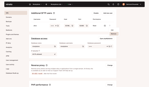 Kinsta screen example