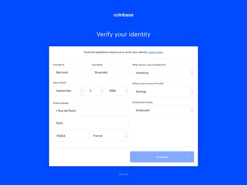 Coinbase
			     ux ui design