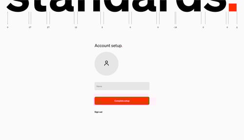 Standards
				onboarding page example