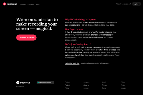 Supercut
				about & company mission page example