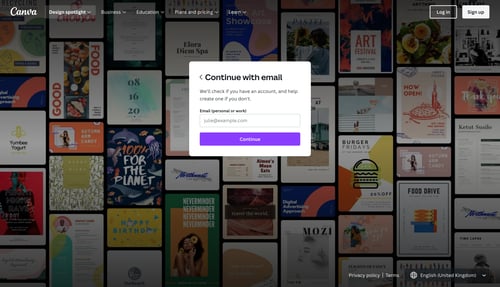 Canva
				signin page example