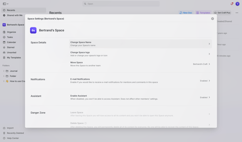 Craft screen example