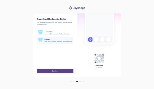Daybridge
				onboarding page example