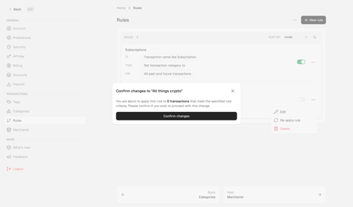 Maybe Finance
				settings page example
