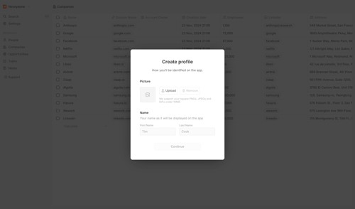 Twenty screen example