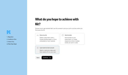 Kit
				onboarding page example
