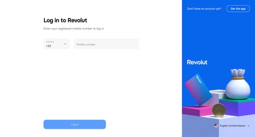 Revolut
				signin page example