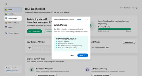 Enigma
				onboarding page example