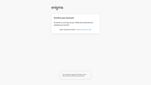 Enigma
				signup page example