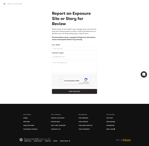 Exposure
				contact page example