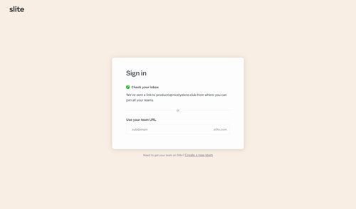 Slite
				signin page example