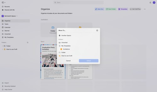 Craft screen example