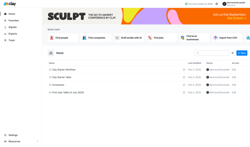 Clay
				workspace settings page example