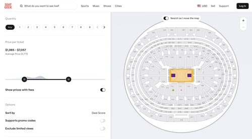 SeatGeek
				filters page example