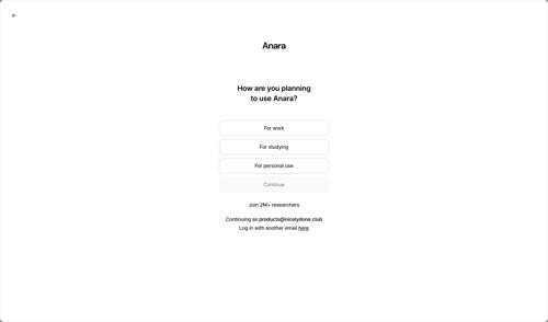 Anara screen example