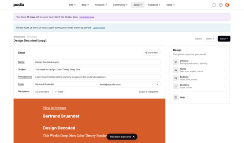 Podia
			     ux ui design