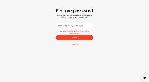 Exactly
				password reset page example
