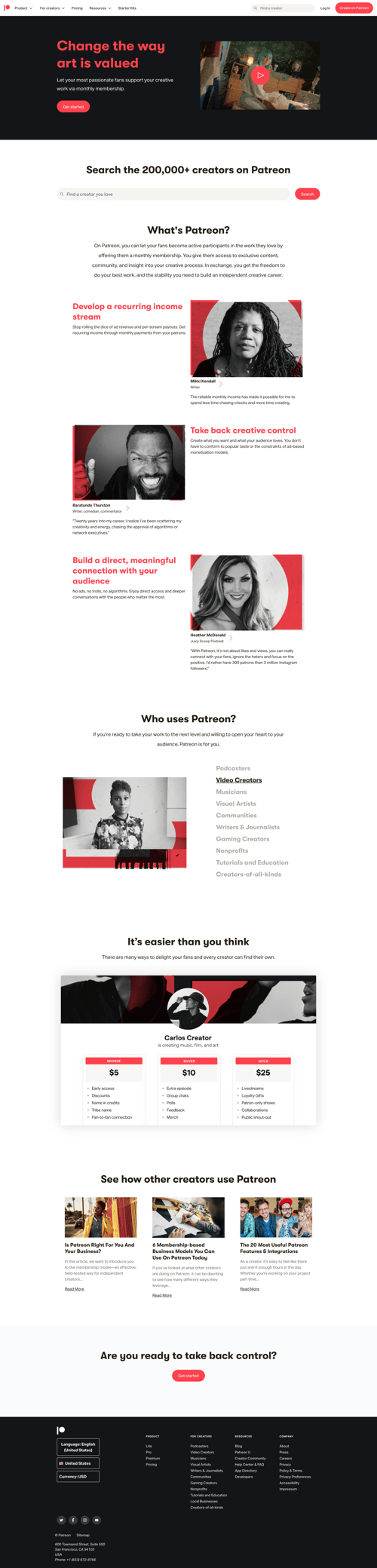 Patreon
				 page example