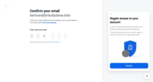 Revolut
				password reset page example