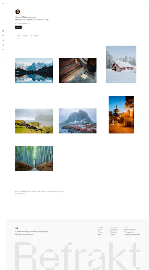 Refrakt
				profile page example