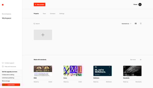 Standards
				home page example