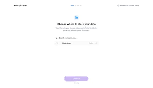 Magic Beans
				onboarding page example