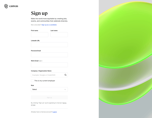 Untapped
				signup page example