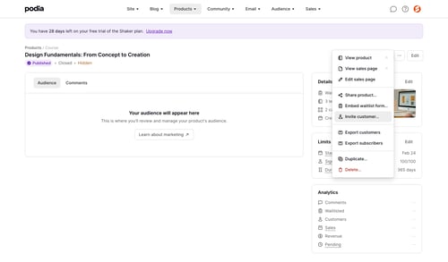 Podia
			        ux ui design