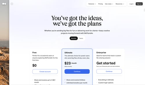 WeTransfer
			       ux ui design