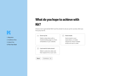 Kit
				onboarding page example
