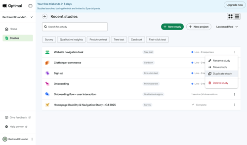 Optimal screen example