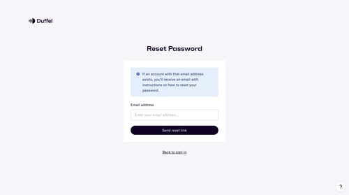 Duffel
				information state page example