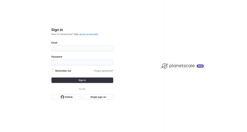 PlanetScale
				signin page example