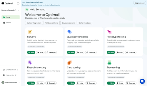Optimal screen example