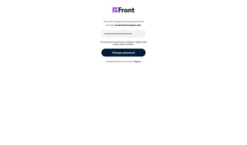 Front
				password reset page example