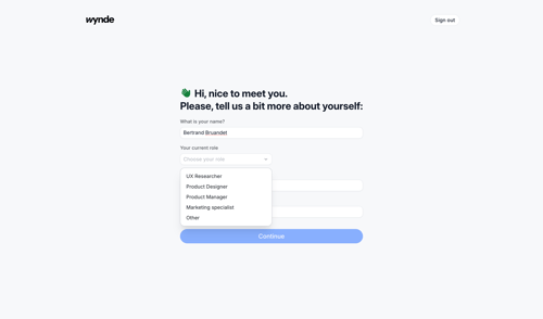 Wynde
			  ux ui design