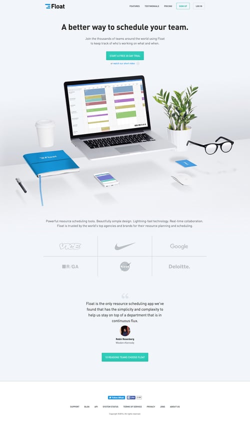 Float
				 page example